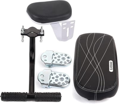 Fiets Achterbank Kussen - Fietsstoeltje Kinderen - Veilig Fietsen - Met Armleuning - 34 x 16 cm - Zwart