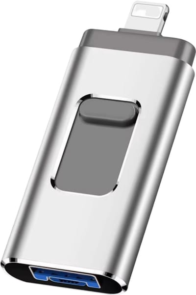 USB Flash Drive 64GB USB 3.0 Geheugenstick – Externe Opslag, geschikt voor iPhone, Telefoon, Android, Type-C & Windows 4-in-1 USB Stick - Zilver