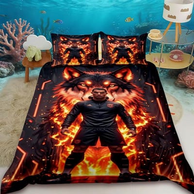 Dekbedovertrek Cr7 Voetbalster R-Ronaldo Print Beddengoed Set Dekbedovertrek Dekbed Bed Jeugd Kinderen Meisjes Jongens Cadeaus AU Queen 210x210cm