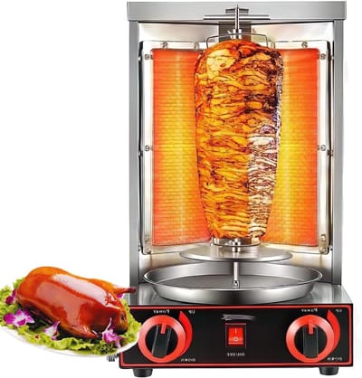 Verticale Grill - Roterende Oven - Vlees Grillen - 360 Graden Roterend - Tot 59 kg - Zilver