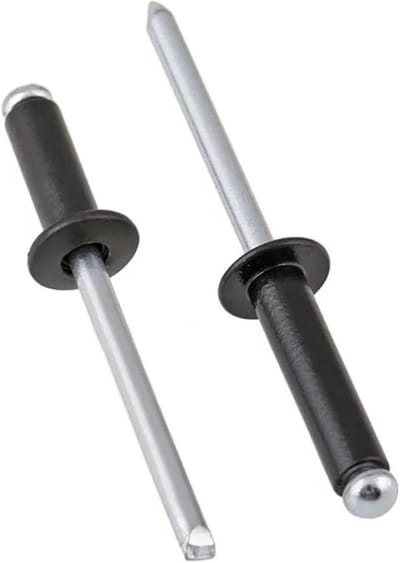 Aluminium Klinknagels - Zelfborgende Nagels Popnagels - Bevestigen van Materialen - Koepelkop Ontwerp - M2.4 x 6mm 100 stuks - Zwart