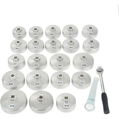 KIT DE CLE A FILTRE A HUILE 23PCS CLE POUR FILTRE A HUILE Aluminium -CYA