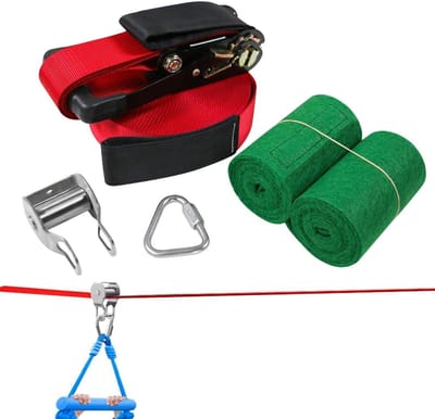 Obstakel Cursus Set - Klimtouw Plezier - Buiten Spelen - Snelle Installatie - 15 Meter - Meerkleurig