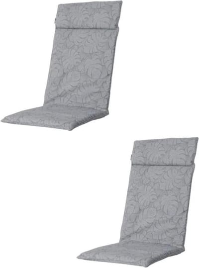 Madison - Tuinkussen - Lage Rug - 2 st - Outdoor Palm Grey - 105x50cm