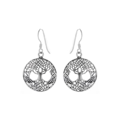 Ear Jewels - Zilveren oorhangers - Levensboom - Hypoallergeen