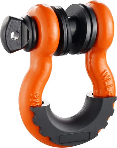 D-Ring Sluiting, 2cm,2-Pak Gelegeerd Staal Sluiting 28,5 Ton Breeksterkte met 22mm Bout Pin, Isolatoren & Ringen, Heavy Duty Off-Road Voertuig Herstel Sluiting