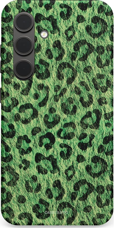 Casetastic hoesje geschikt voor Samsung Galaxy S24 - Dubbellaagse bescherming - Groene Panterprint - Fashion Case - Donkergroen Zwart