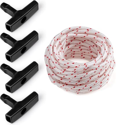 10 Meter Starttouw Set met 4 Universele Trekhandgrepen voor Grasmaaier, Bosmaaier en Kettingzaag