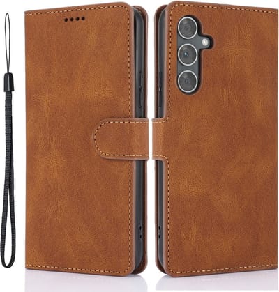 Coverup Hoesje - Geschikt voor Samsung Galaxy A55 Hoesje - Coverup Book Case - Bruin