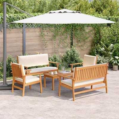 vidaXL - Tuinbank - Set - 5 - st - 4-Aantal - zitplaatsen - Bruin