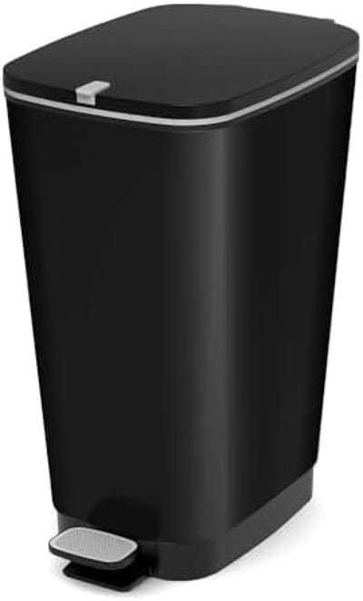 PromoHome Afvalemmer 50-60 Liter - Pedaalemmer met Geurbescherming "Zwart"