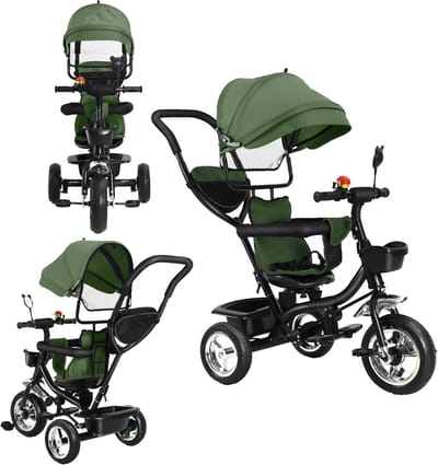 Kinderdriewieler 3-in-1 - Evoluerende loopfiets - Kind Vermaak - Omkeerbare Zitting - 46 x 75 x 106 cm - Grijs