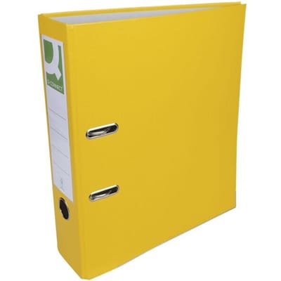 Q-CONNECT ordner, voor ft A4, uit PP en papier, met beschermrand, rug van 8 cm, geel