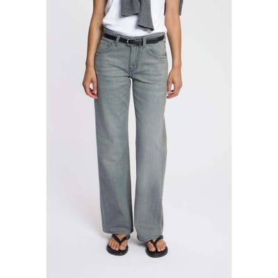 Mud Jeans Carry Mid Straight Faded Grey Size: W25L30 | Straight Pants Outlet | Dames | Grijs