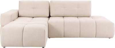 Hoekbank met Slaapfunctie 294x182 cm Beige – 5-Persoons Hoekslaapbank met Opbergruimte, Waterafstotende Stoffen Bekleding, Uittrekbaar Logeerbed 135x235 cm – Luxe Design Sofa TRIMALDI – Abkantoor