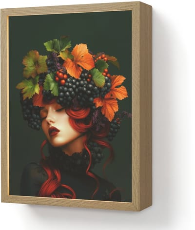 Wandlamp 30x40 cm - Oplaadbaar - Vrouw - Rood - Groen - Druiven - Wandlampen binnen woonkamer - Slaapkamer lamp - Decoratieve nachtlamp - Vloerlamp draadloos