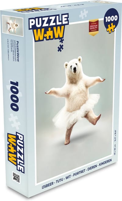 Puzzel IJsbeer - Tutu - Wit - Portret - Dieren - Kinderen - Legpuzzel - Puzzel 1000 stukjes volwassenen