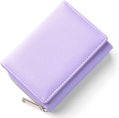 Portemonnee dames-portefeuille dames-portemonnees-kleine damesportemonnee met grote capaciteit - Elegante en schattige damesportemonnee - met groot muntvak - Paars - 11X3.5X8CM