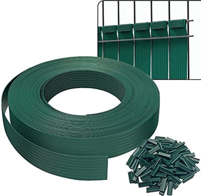 Privacystrips voor Dubbelstaafmatten - PVC Omheining 75m x 4,7cm met Bevestigingsclips