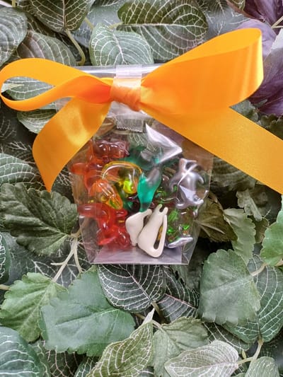 Zakje met 20 badparels in de vorm van verschillende dieren ideaal als geschenk