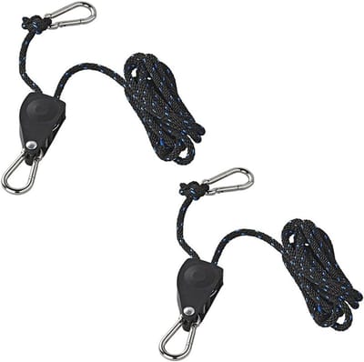 Katrol ratel touw - Touw lier set - Zware lasten hijsen - Dubbele set 136kg - 2x 2.5 Meter - Meerkleurig