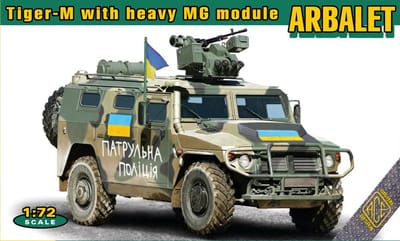 ACE Modelbouwpakket Auto - 72188 GAZ Tiger-M with heavy MG module Arbalet in Ukrainian Service Plastic - 1:72 - Modelbouw