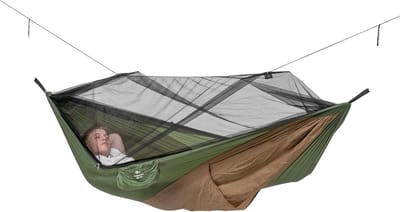 Hangmat met muggennet - Outdoor hangmat - Kamperen en reizen - Ultralicht en compact - 275 x 140 cm - Bruin