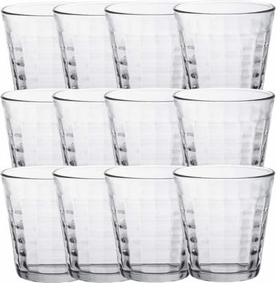Duralex Drinkglazen Prisme - 12x stuks - glas - 275 ml - Waterglazen - Koffieglazen - Theeglazen