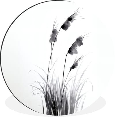 WallCircle - Wandcirkel - Muurcirkel - Minimalistisch - Stelen - Wit - Aluminium - Dibond - 30x30 cm - Binnen en Buiten