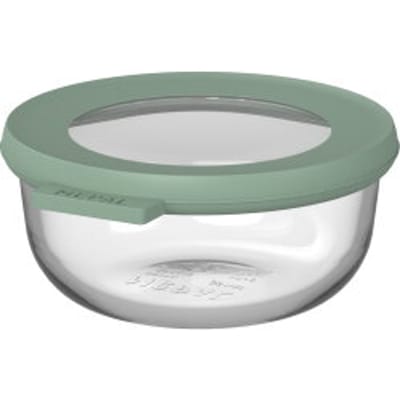 Mepal Glazen vershouddoos rond Cirqula - 350 ml - Glazen vershoudbakjes - Hittebestendig tot 550 °C. zonder deksel - Meal prep bakjes - Nordic sage