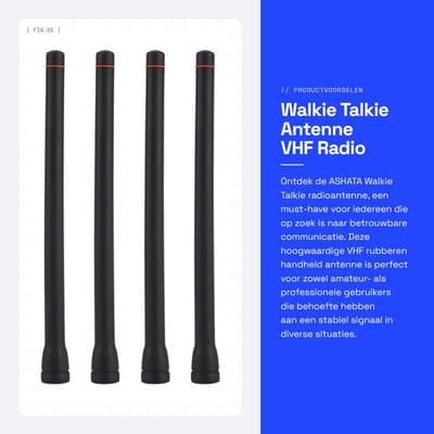Dailygoods- Radioantenne 4PCS - Draagbare VHF Antenne - Handheld Bidirectioneel - Stabiel Signaal - 16 cm Lengte - Compatibel met IC-F Modellen - Walkie Talkie