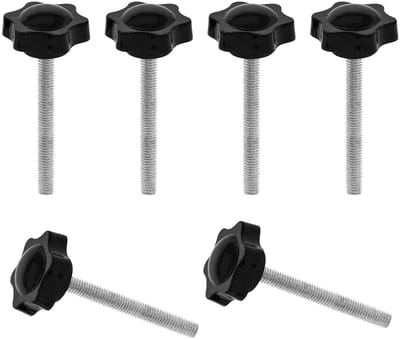 Set van 6 M8 x 90mm Sterschroeven met Hexagonale Plastic Kop, Vervangingsschroeven voor Mechanische Bevestiging en Handgereedschap