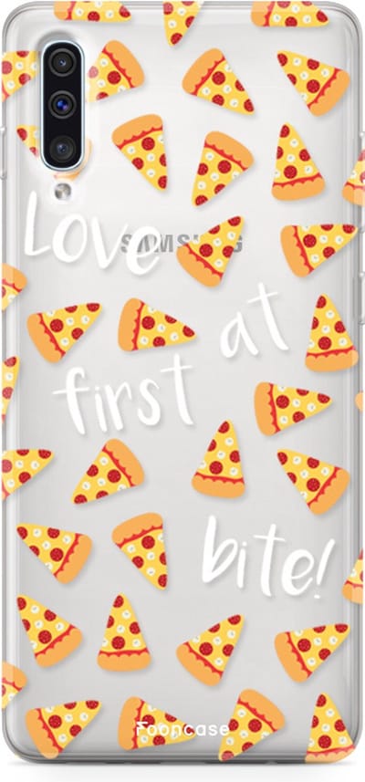 Fooncase Hoesje Geschikt voor Samsung Galaxy A70 - Shockproof Case - Back Cover / Soft Case - Pizza