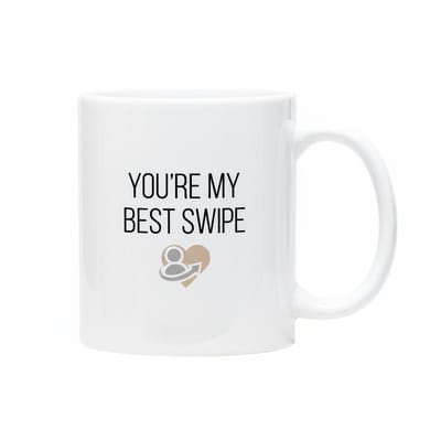 Romantische Koffiemok 330ml – “You’re My Best Swipe” – Leuk Liefdescadeau voor Koppels & Jubilea