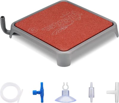 Aquarium luchtuitlaat met luchtsteen en zuurstofsteen, vierkant, compleet met accessoires, 42 mm