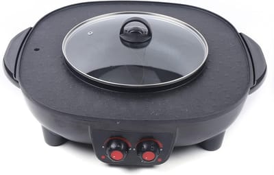 Elektrische Hot Pot en Barbecue Pan Multifunctioneel Antiaanbak