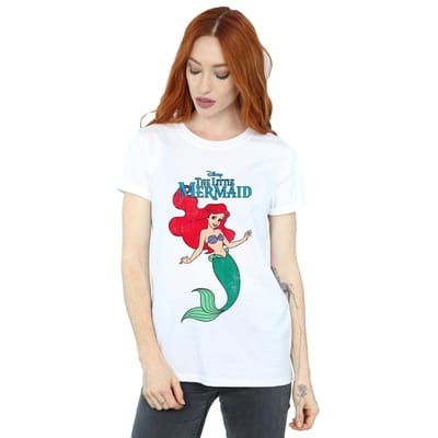 Disney Dames/Dames De Kleine Zeemeerminlijn Ariel Katoenen Vriendje T-shirt (Wit)