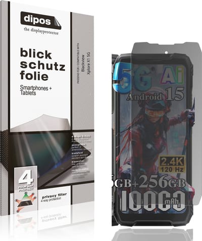 dipos – Matte Privacy Screenprotector geschikt voor Blackview Xplore X1 5G | Anti-Spy Beschermfolie