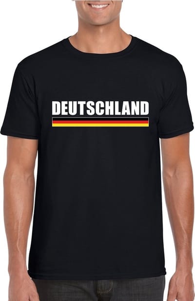 Zwart Duitsland supporter t-shirt voor heren - Duitse vlag shirts S
