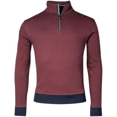 Baileys Trui Sweat Halfzip 2-Tone Allover Jacquard Stone Red / male