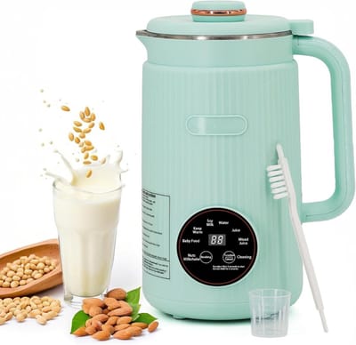 Elektrische blender -Elektrische Shakebeker - 10-in-1 notenmelkmaker - Inclusief uitgestelde start-warmhoud-zelfreinigingsfunctie - wordt geleverd met een borstel, maatbeker, receptenboek en netsnoer - groente