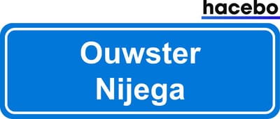 Hacebo - Plaatsnaam Sticker - 29x10 CM - Ouwster Nijega sticker - Verkeersborden sticker - grappige cadeaus - Ouwster Nijega
