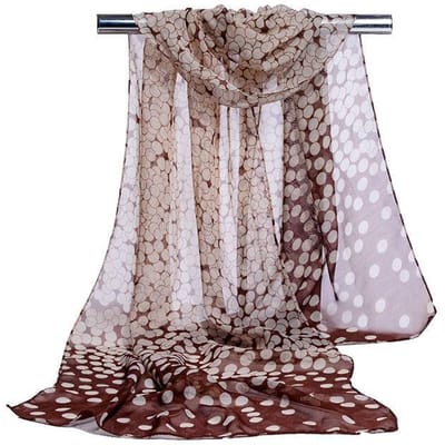 Foulards en mousseline de soie pour femmes, mode polyvalente, foulards à pois dégradés, mode printemps et été, foulards rectangulaires, châles 150-40cm white