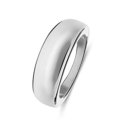 Lucardi Dames Stalen ring - Ring - Staal - Zilverkleurig - 16 / 50 mm