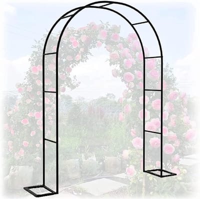 Rozenboog Metaal - Klimboog Pergola - Planten Ondersteunen - Weerbestendig Gepoedercoat - 140cm Breed - Zwart