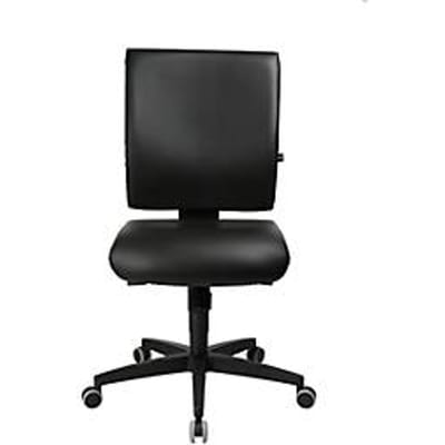 Topstar bureaustoel LIGHTSTAR 10, zonder armleuningen, synchroonmechanisme, vlakke zitting, kunstleder en desinfectiemiddelbestendig, zwart/zwart