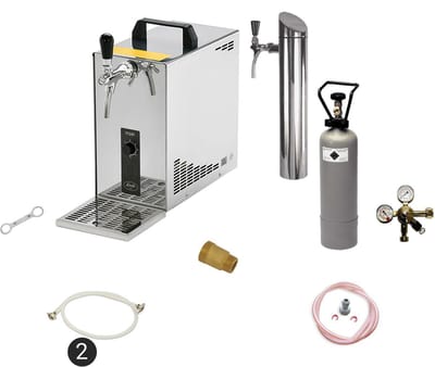 Complete Set - Biertap PYGMY 25, 1-kraans - Droogkoeler, 35 liter/uur - Bierkoeler - zonder Fustkoppeling