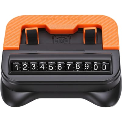 Support de téléphone portable pour tableau de bord avec plaque d'immatriculation de stationnement Universel Support de téléphone pour voiture rotatif à 360 degrés pour camping-car orange
