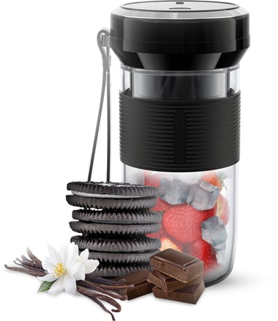 Mini Blender To Go - Glas - 400ML - 60W Krachtige Motor - Draadloos - USB C Oplaadbaar - Draagbare Smoothie Maker - Portable Blender met Koord