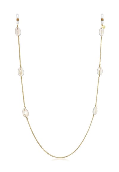 Elli - Sieradenboxen - Dames Oogglas Ketting Kauri Schelp Zomer Trend in 925 Sterling Zilver Verguld - Dames